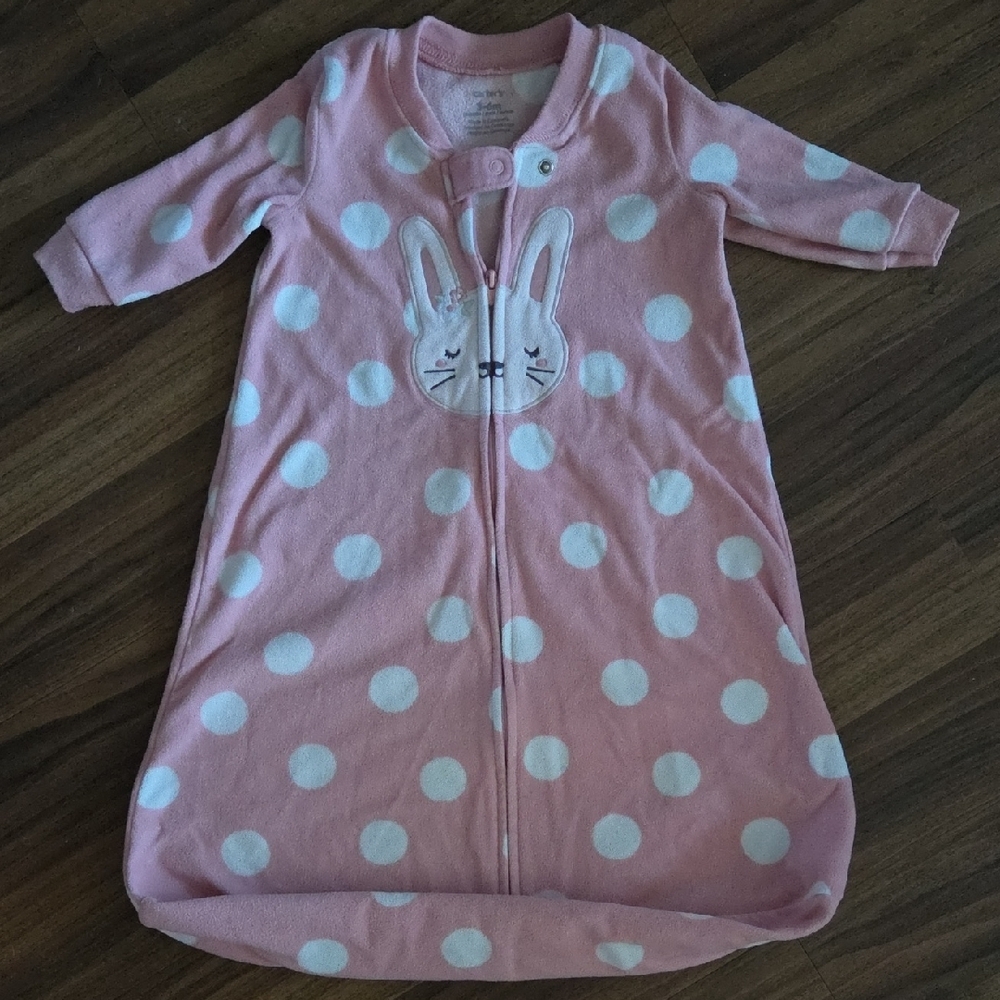 💥Buy2Get1Free💥Pink and White Sleep Sack with Polka Dots and Zipper